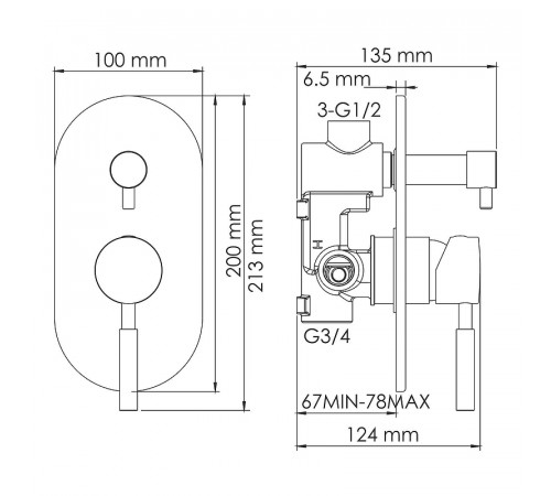 Душевая система WasserKRAFT Main A14129 Хром