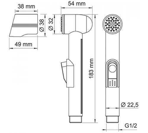 Гигиенический душ WasserKRAFT Elbe A081 Черный матовый