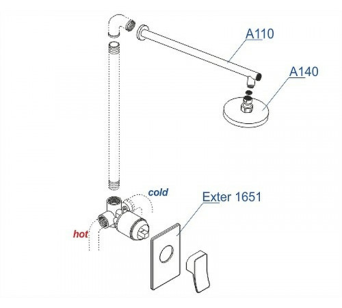 Душевая система WasserKRAFT Exter A12610 Светлая бронза