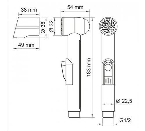 Гигиенический душ со смесителем WasserKRAFT Wern A04200 Хром