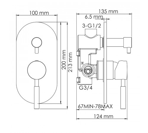 Душевая система WasserKRAFT Wern A16421 Хром