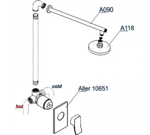 Душевая система WasserKRAFT Aller A12118 Хром