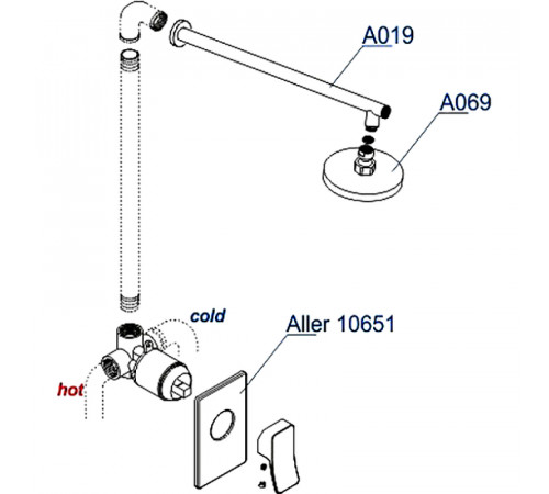 Душевая система WasserKRAFT Aller A12669 Хром