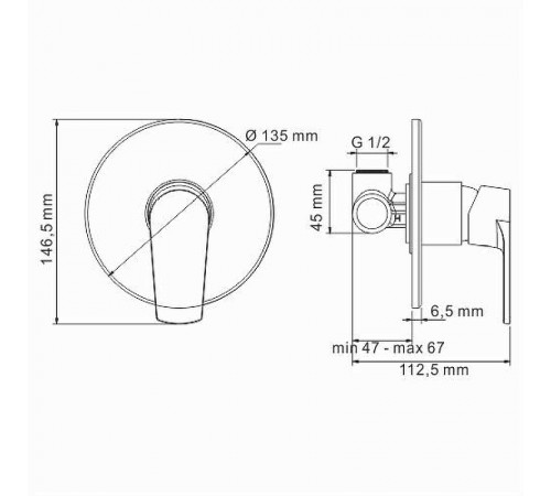 Гигиенический душ со смесителем WasserKRAFT Dill A06156 Хром