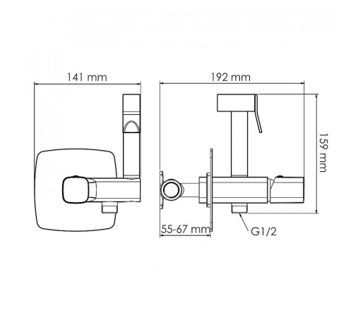 Гигиенический душ со смесителем WasserKRAFT Naab 8638 Хром