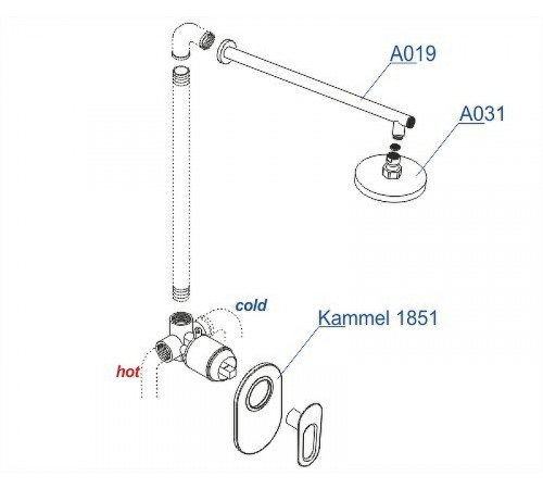 Душевая система WasserKRAFT Kammel A12831 Хром