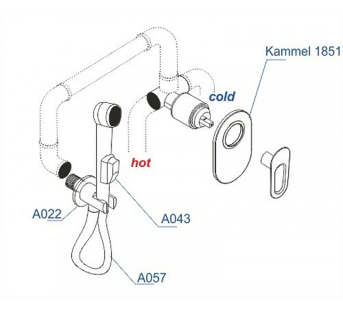 Гигиенический душ со смесителем WasserKRAFT Kammel A111857 Хром