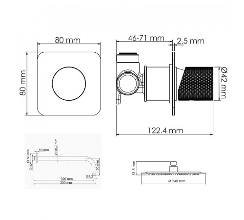 Душевая система WasserKRAFT Tauber A6451.097.121 Никель