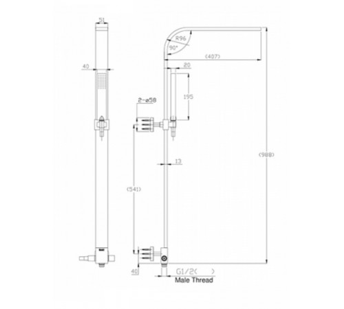 Душевая система Bravat Arc D224K-ENG Черная