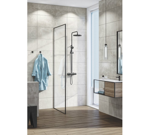 Душевая система Kludi Logo Dual Shower System 6808239-00 с термостатом Черная матовая