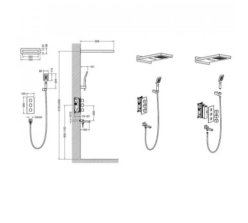 Душевая система Timo Petruma SX-5079/03SM с термостатом Черный