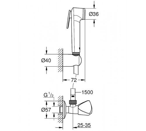 Гигиенический душ Grohe Tempesta-F Trigger Spray 26357000 Хром