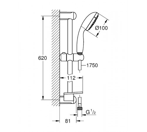 Душевой гарнитур Grohe Tempesta New 27927001 Хром