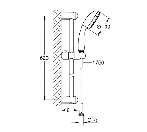 Душевой гарнитур Grohe Tempesta New 27924001 Хром