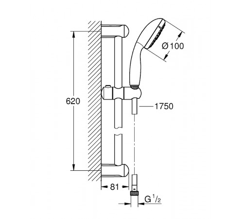 Душевой гарнитур Grohe Tempesta New 27795001 Хром