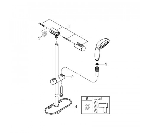 Душевой гарнитур Grohe Tempesta New 27926001 Хром