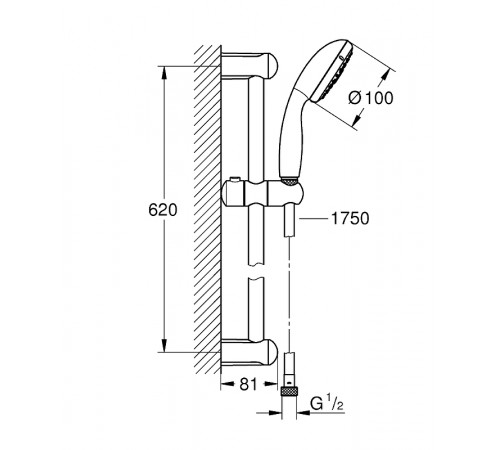 Душевой гарнитур Grohe Tempesta New 27794001 Хром