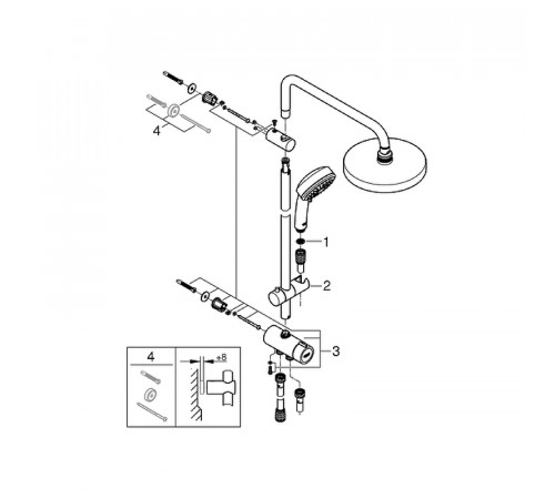 Душевая система Grohe Tempesta Cosmopolitan 27394002 Хром