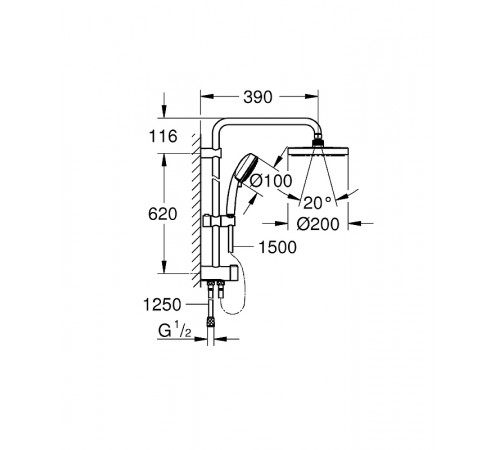 Душевая система Grohe Tempesta Cosmopolitan 27394002 Хром