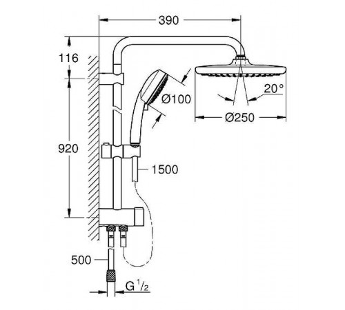 Душевая система Grohe Tempesta Cosmopolitan 26675000 Хром