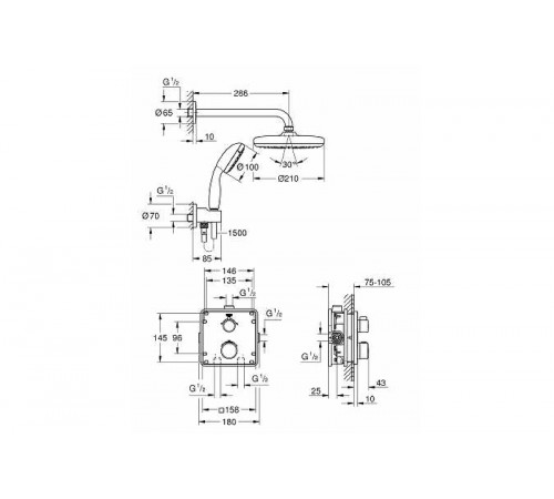 Душевая система Grohe Grohtherm 34729000 с термостатом Хром