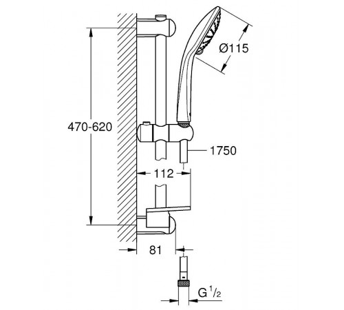 Душевой гарнитур Grohe Euphoria 27242001 Хром