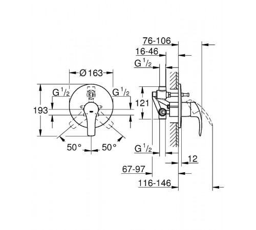 Душевая система Grohe Eurosmart 124440 Хром