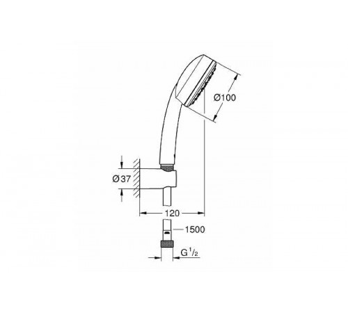 Душевой гарнитур Grohe Tempesta New Cosmopolitan 26084002 Хром