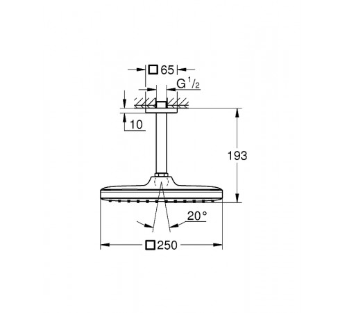 Верхний душ Grohe Tempesta 250 26688000 Хром