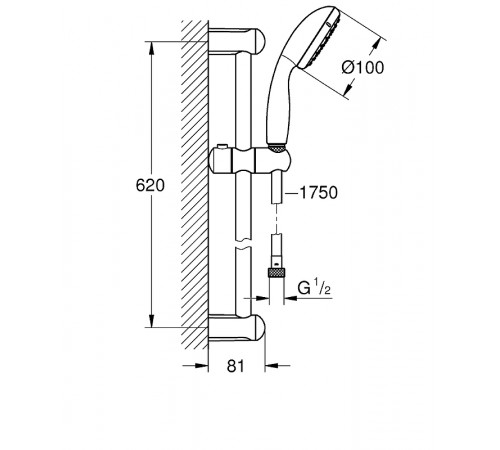 Ручной душ Grohe Tempesta 100 26161001 Хром