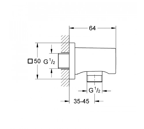 Шланговое подключение Grohe Rainshower 27076LS0 Белая луна