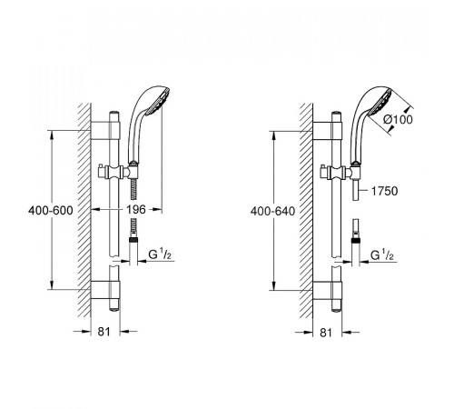 Душевой гарнитур Grohe Relexa Five 28964001 Хром