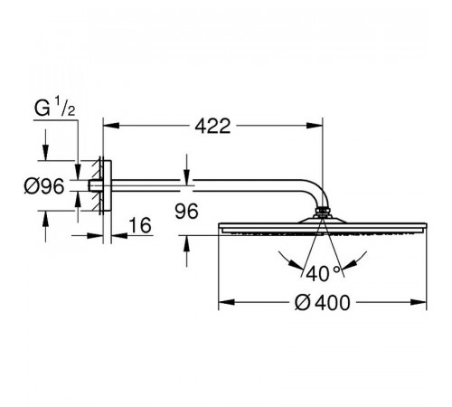 Верхний душ Grohe Rainshower Cosmopolitan 26255000 Хром