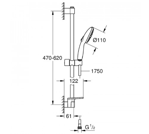 Душевой гарнитур Grohe Tempesta 110 27926003 Хром