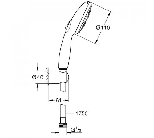 Душевой гарнитур Grohe Tempesta 110 27849003 Хром