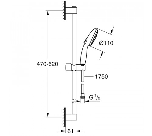 Душевой гарнитур Grohe Tempesta 110 27598003 Хром