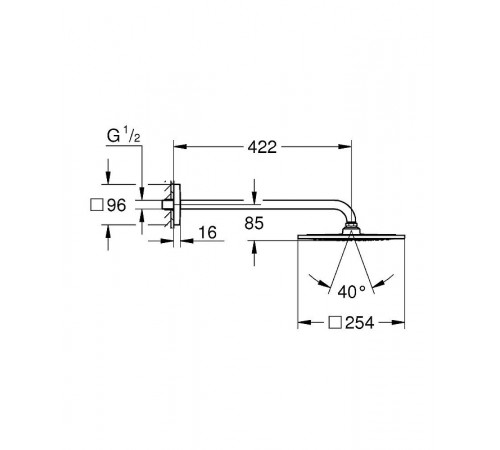 Верхний душ Grohe Rainshower F-series 26259000 Хром