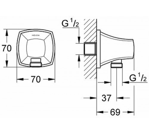 Шланговое подключение Grohe Grandera 27970A00 Темный графит глянец