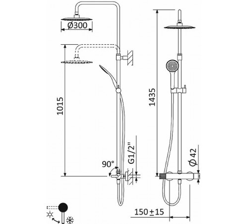 Душевая система Cezares Leaf LEAF-CDA-30-01 Хром