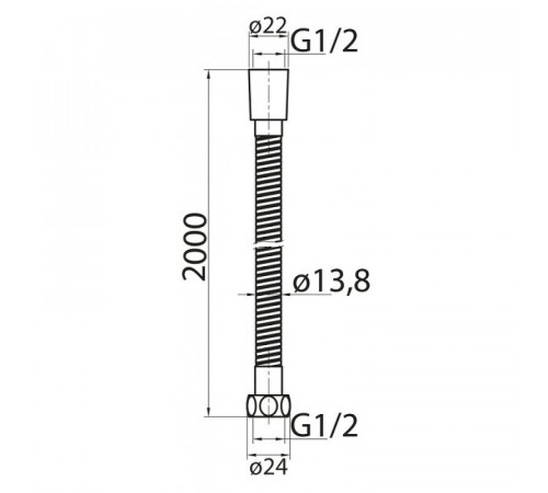 Душевой шланг Cezares Czr CZR-U-FBV-200-03/24 Золото 24 карат