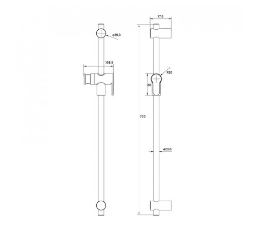 Душевая штанга Iddis Ray RAY70C0i17 Хром