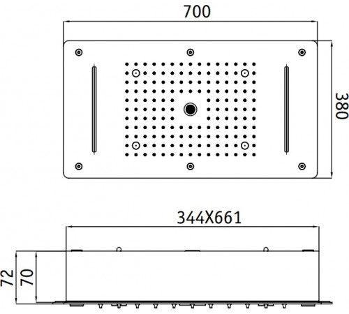 Верхний душ RGW Shower Panels SP-72 21140272-01 Хром