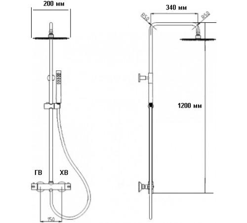 Душевая система RGW Shower Panels SP-21 21140121-01 Хром