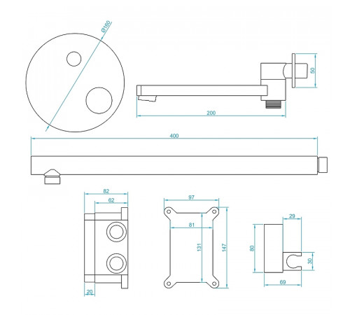 Душевая система RGW Shower Panels SP-55G 51140855-06 Золото