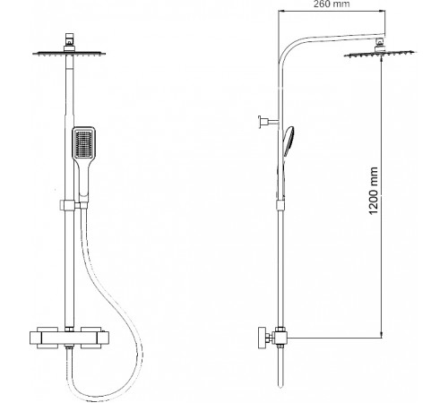 Душевая система RGW Shower Panels SP-22 21140122-01 Хром