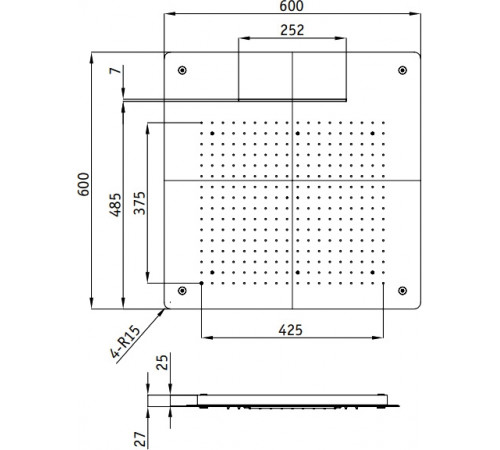 Верхний душ RGW Shower Panels SP-74 21140274-01 Хром