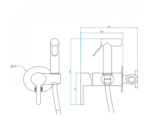 Гигиенический душ со смесителем RGW Shower Panels SP-206 511408206-01 Хром