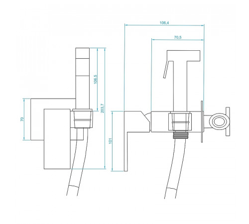 Гигиенический душ со смесителем RGW Shower Panels SP-207 511408207-01 Хром