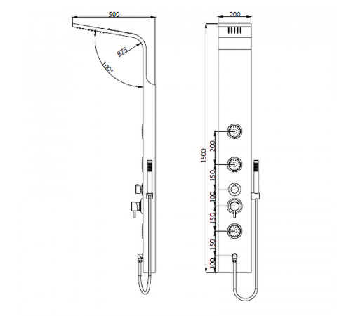 Душевая панель RGW Shower Panels SP-04 21140104-10 Матовый хром