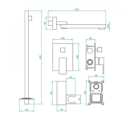 Душевая система RGW Shower Panels SP-56G 51140856-06 Золото